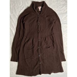Vintage Mossimo Supply Co Brown Size XL 100% Cotton Women's Knit Long Cardigan